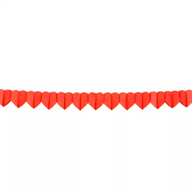 Garland Paper - Red Heart Shaped - 13ft (4m)