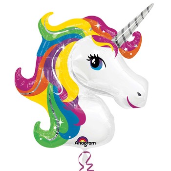 Balloon Foil Rainbow Unicorn 33in Supershape