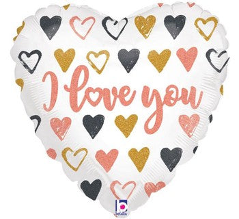 Balloon Foil I Love You Hearts 18"