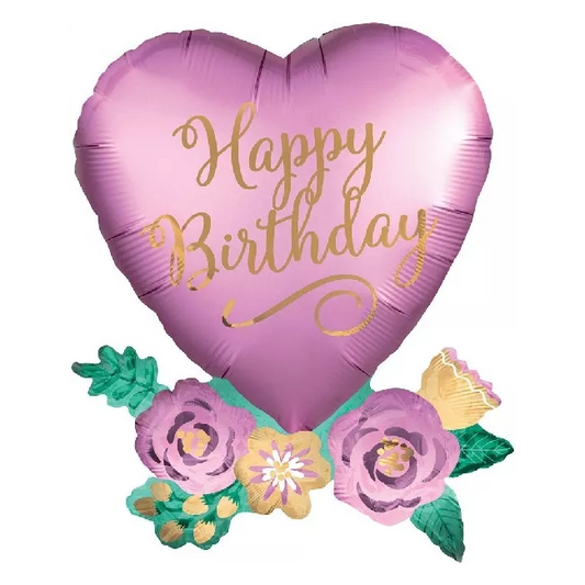 Happy Birthday Heart & Flower Supershape