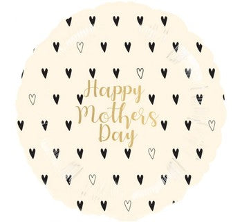 Happy Mother's Day Cream Hearts Foil 18"