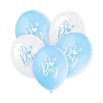 11" Latex It's A Boy Balloons - Pack of 5