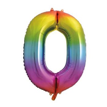 Balloon Foil Number 34" Rainbow