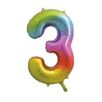 Balloon Foil Number 34" Rainbow