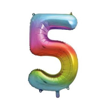 Balloon Foil Number 34" Rainbow