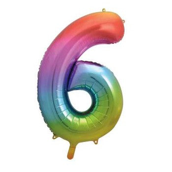 Balloon Foil Number 34" Rainbow