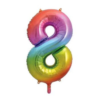 Balloon Foil Number 34" Rainbow