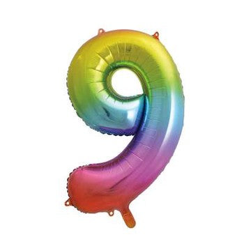 Balloon Foil Number 34" Rainbow