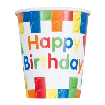 Building Blocks Paper Cups - 270ml - Pack of 8