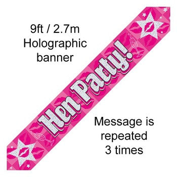 Banner Foil Hen Party Holographic