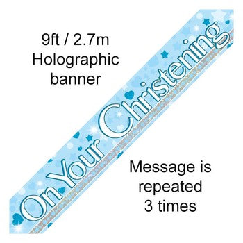 Christening Holographic Foil Banner