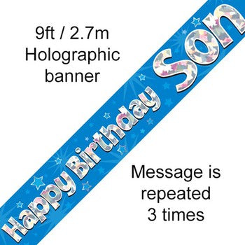 Banner Foil - Happy Birthday Son - Holographic
