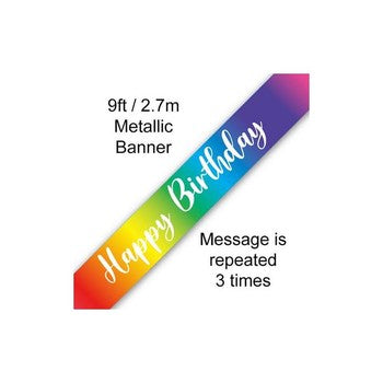 Banner - Rainbow Script Birthday