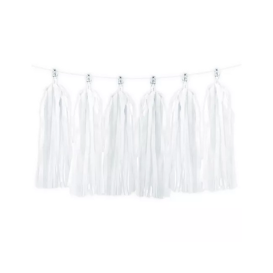 Garland  - White Tassel - 9 ft