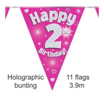 Bunting  Happy Birthday Holo Pink