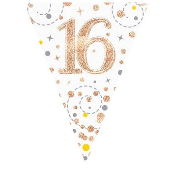 Bunting - Sparkling Fizz Birthday - White & Rose Gold