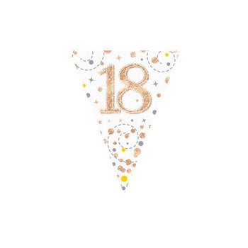 Bunting - Sparkling Fizz Birthday - White & Rose Gold