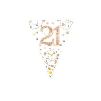 Bunting - Sparkling Fizz Birthday - White & Rose Gold