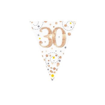 Bunting - Sparkling Fizz Birthday - White & Rose Gold