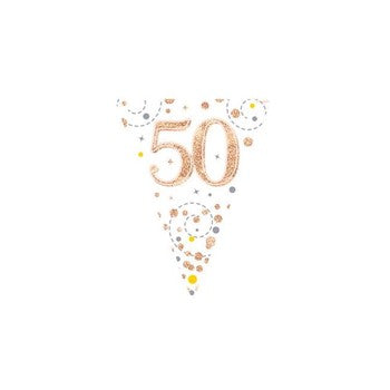 Bunting - Sparkling Fizz Birthday - White & Rose Gold