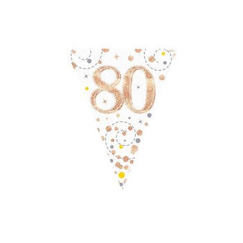 Bunting - Sparkling Fizz Birthday - White & Rose Gold