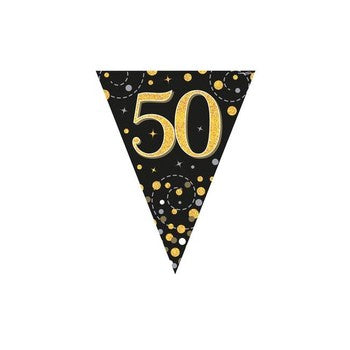 Bunting - Sparkling Fizz Birthday - Black & Gold