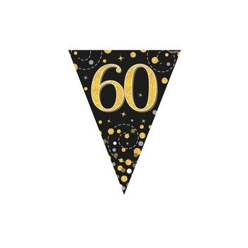 Bunting - Sparkling Fizz Birthday - Black & Gold