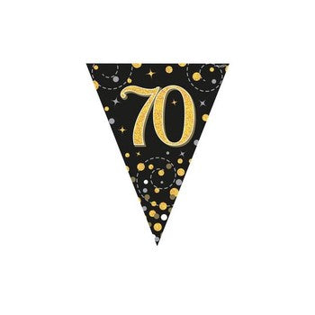 Bunting - Sparkling Fizz Birthday - Black & Gold