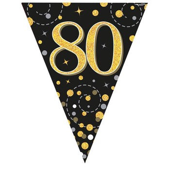 Bunting - Sparkling Fizz Birthday - Black & Gold