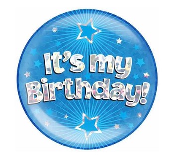 Its My Birthday Badge Blue