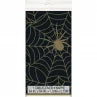 Plastic Tablecover, Spider Web Design, Black and Gold, 54ins x 84ins