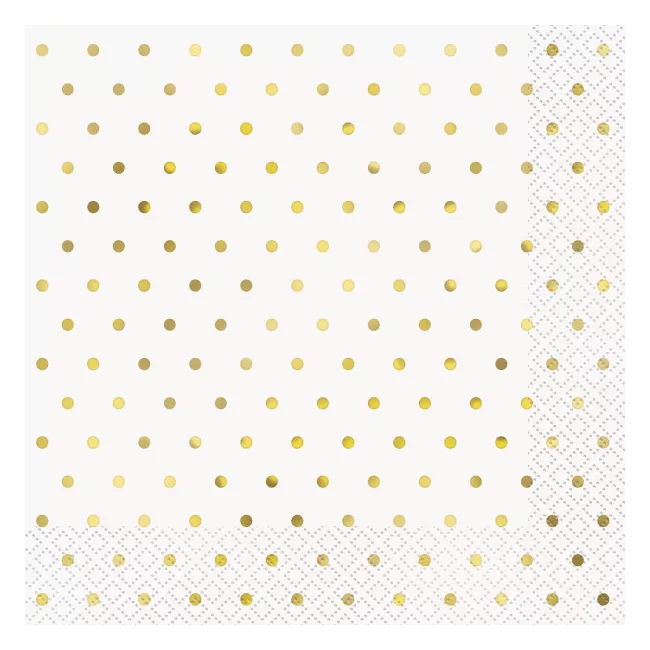 Napkins Elegant Gold Dots - Pack 16