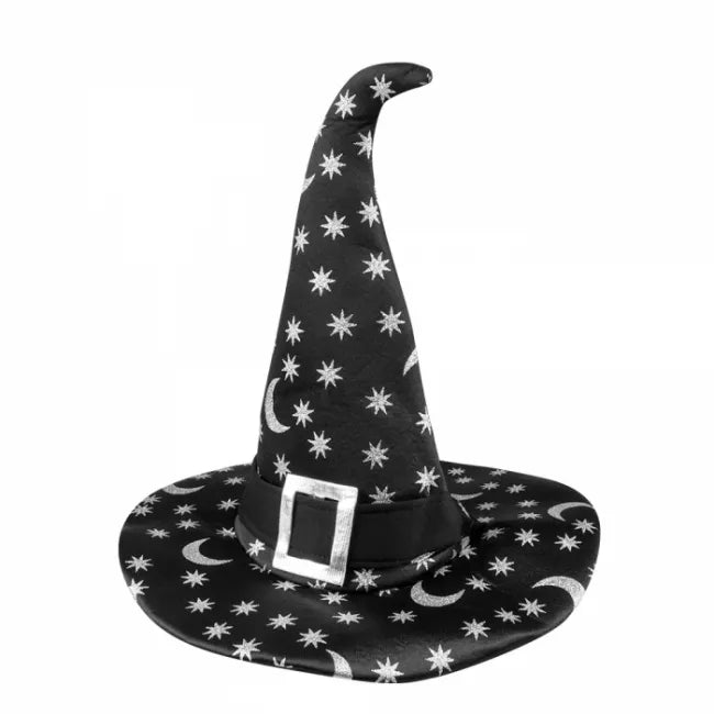 Moon and Stars Witch Hat 55x36x40cms