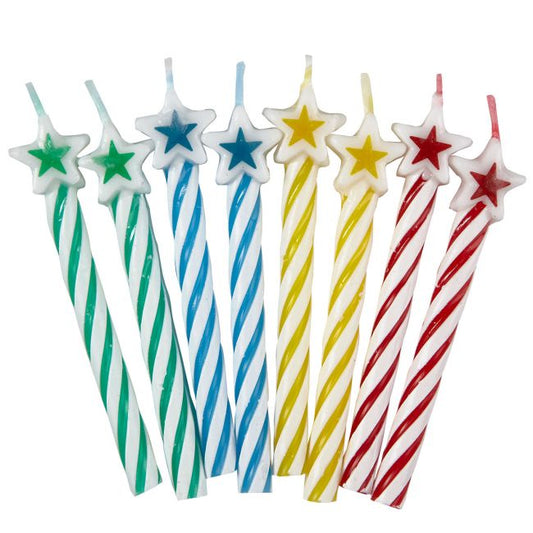 Candles Multicolour Stars Pk8