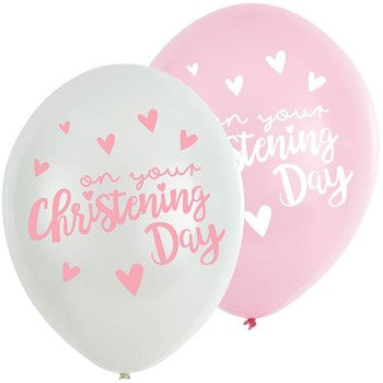 Latex Balloons Christening - Pack of 6