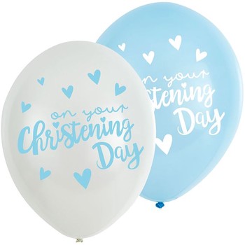 Latex Balloons Christening - Pack of 6
