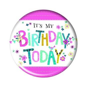 Badge Happy Birthday 5.5cm 1 Piece -  Assorted Designs
