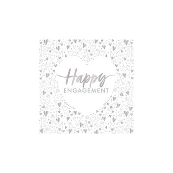 Napkins Happy Engagement Foil - Pack 16