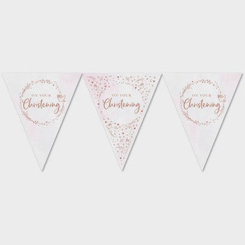 Christening Bunting Pink 12ft