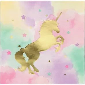 Napkin Unicorn Sparkle Foil 16 Pk