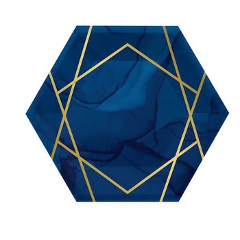 Plates Paper Navy Gold