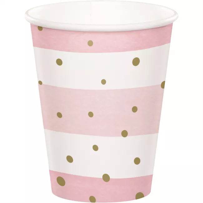 Cups Pink & Gold Celebration - Pack 8