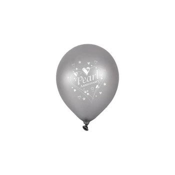 Balloon Latex Pearl Anniversary - Pack 6