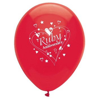 Balloon Latex Ruby Anniversary - pack 6