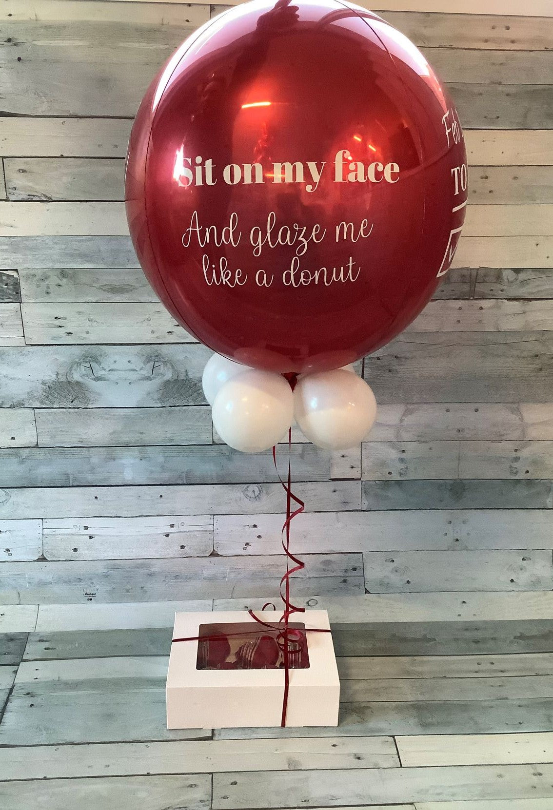 Naughty Orbz Balloon And Box Of 4 Cupcakes