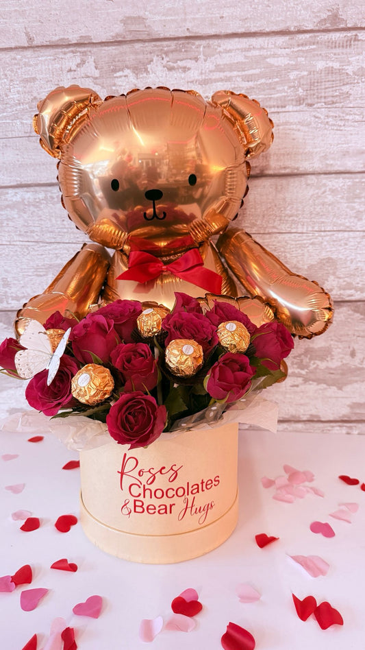 Roses, Chocolates & Bear Hugs Display