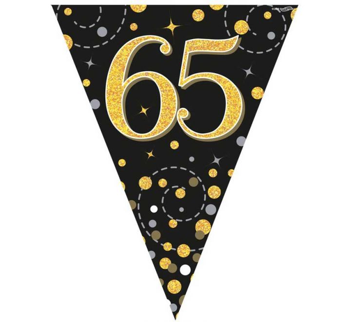 Bunting - Sparkling Fizz Birthday - Black & Gold