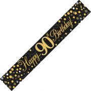 Sparkling Fizz Birthday Banner Black & Gold